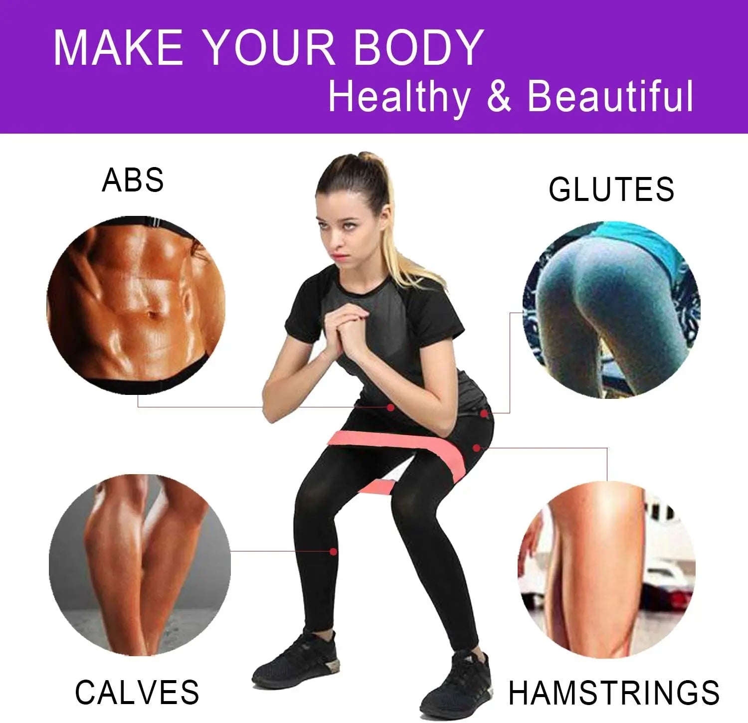 Bandes de Résistance Élastiques — Fitness, Yoga & Musculation