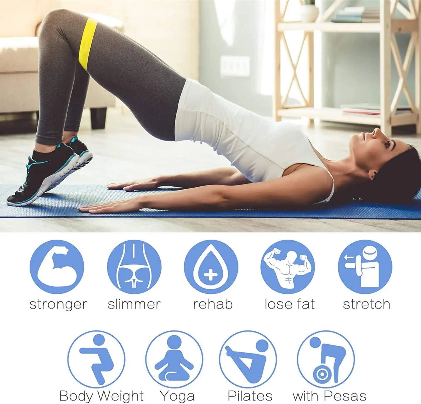 Bandes de Résistance Élastiques — Fitness, Yoga & Musculation