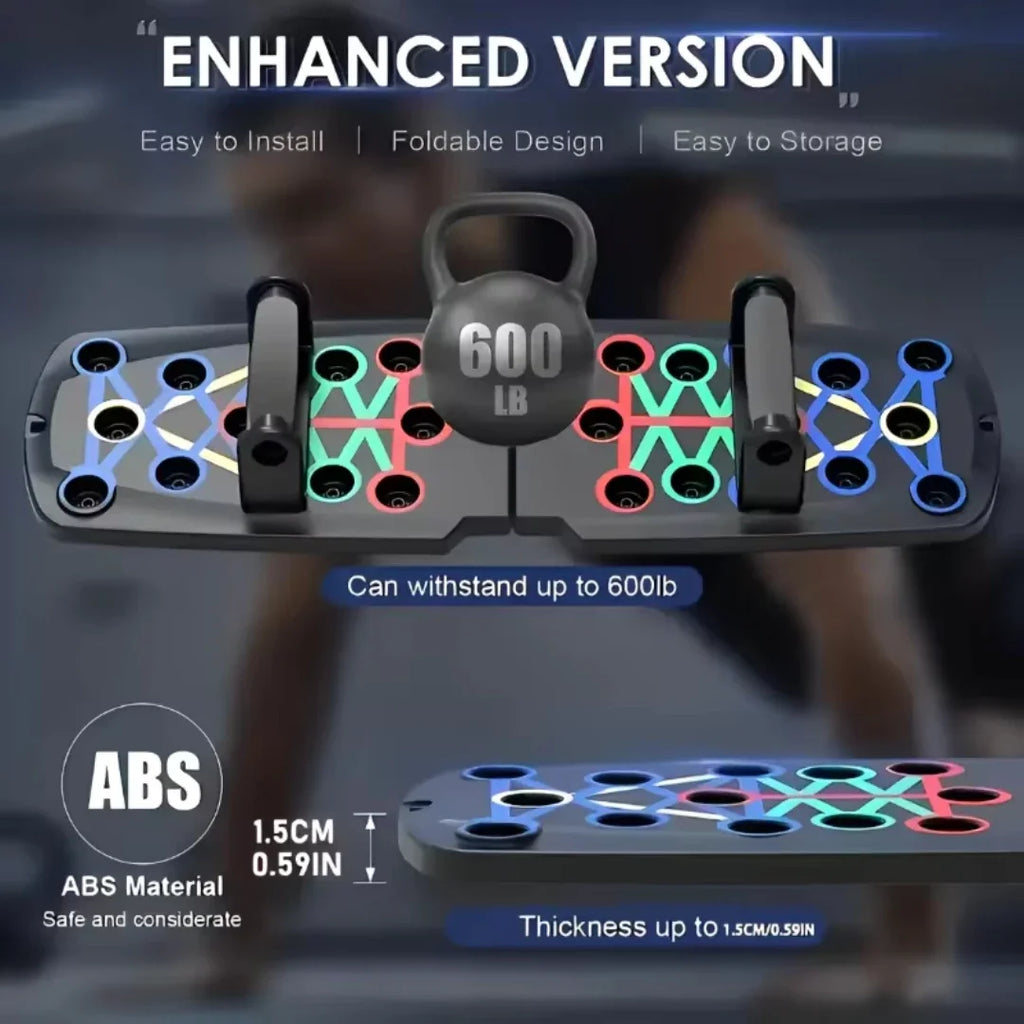 Plateau de Pompes Multifonctionnel Pliable — Entraînement Complet à Domicile