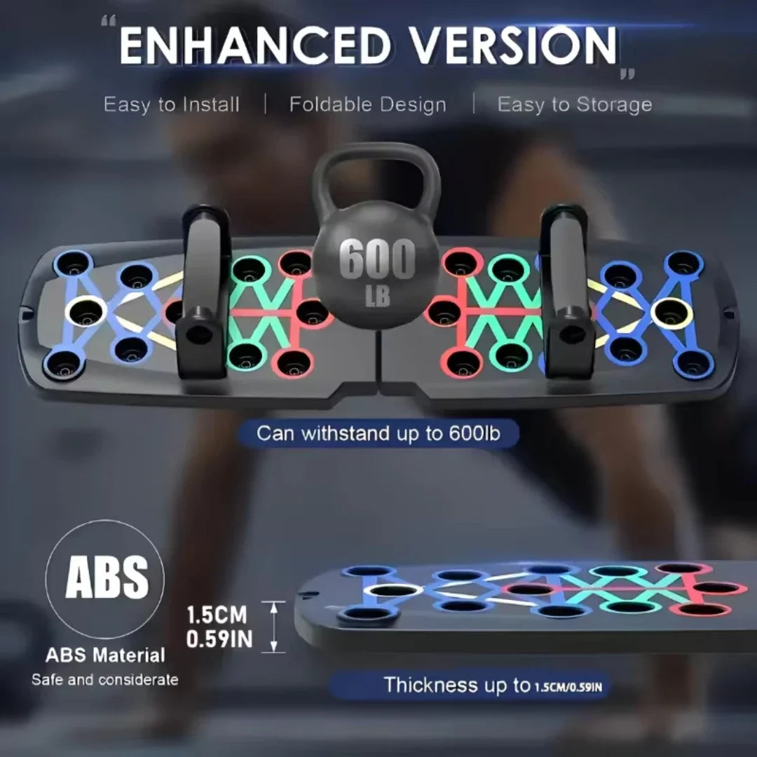 Plateau de Pompes Multifonctionnel Pliable — Entraînement Complet à Domicile