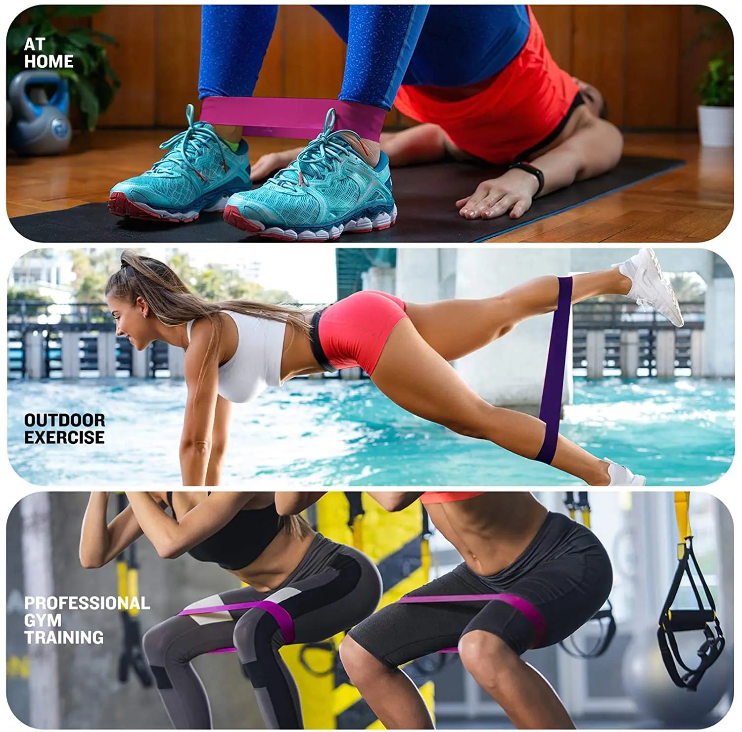 Bandes de Résistance Élastiques — Fitness, Yoga & Musculation