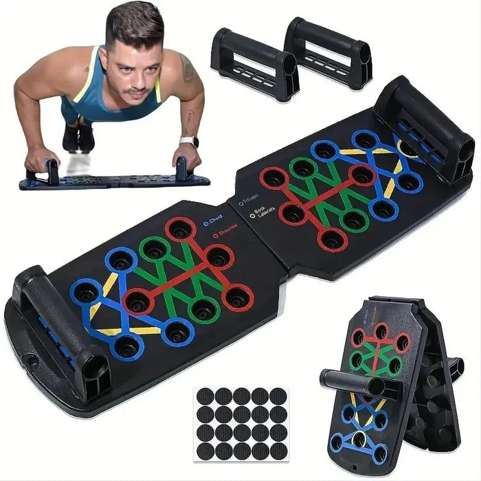 Planche à Pompes Multifonctionnelle Pliable – Équipement de Fitness pour Pectoraux, Abdominaux, Bras et Dos